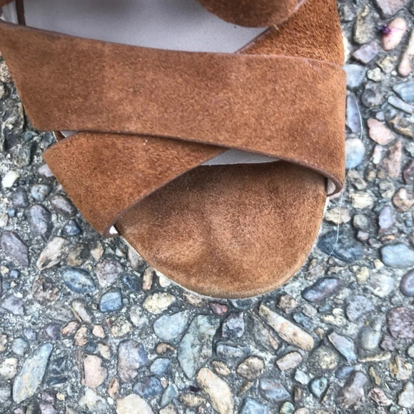 Kors Michael Kors Brown Suede Platform Espadrille Wedge Sandals Size 8.5 M - Picture 6 of 8